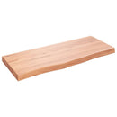 bordplade til badeværelse 100x40x(2-6) cm massivt træ lysebrun