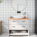 bordplade til badeværelse 100x40x(2-6) cm massivt træ lysebrun