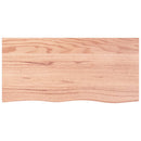 bordplade til badeværelse 100x50x2 cm massivt træ lysebrun