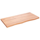 bordplade til badeværelse 100x50x(2-4) cm massivt træ lysebrun