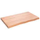 bordplade til badeværelse 100x60x(2-6) cm massivt træ lysebrun