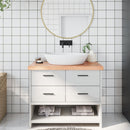 bordplade til badeværelse 100x60x(2-6) cm massivt træ lysebrun