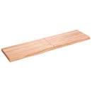 bordplade til badeværelse 120x30x(2-4) cm massivt træ lysebrun