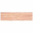 bordplade til badeværelse 120x30x(2-4) cm massivt træ lysebrun
