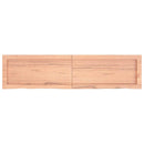 bordplade til badeværelse 120x30x(2-4) cm massivt træ lysebrun