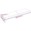 bordplade til badeværelse 120x30x(2-4) cm massivt træ lysebrun
