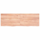bordplade til badeværelse 120x40x(2-4) cm massivt træ lysebrun