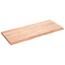 bordplade til badeværelse 120x50x(2-4) cm massivt træ lysebrun