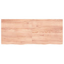 bordplade til badeværelse 120x50x(2-4) cm massivt træ lysebrun