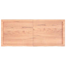 bordplade til badeværelse 120x50x(2-4) cm massivt træ lysebrun