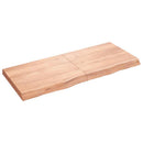 bordplade til badeværelse 120x50x(2-6) cm massivt træ lysebrun