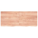 bordplade til badeværelse 120x50x(2-6) cm massivt træ lysebrun