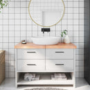 bordplade til badeværelse 120x50x(2-6) cm massivt træ lysebrun