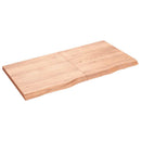 bordplade til badeværelse 120x60x(2-4) cm massivt træ lysebrun