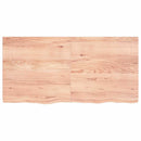 bordplade til badeværelse 120x60x(2-4) cm massivt træ lysebrun