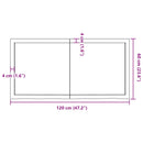 bordplade til badeværelse 120x60x(2-4) cm massivt træ lysebrun