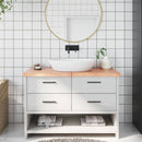 bordplade til badeværelse 120x60x(2-4) cm massivt træ lysebrun