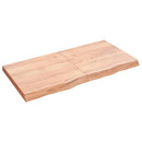bordplade til badeværelse 120x60x(2-6) cm massivt træ lysebrun
