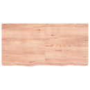 bordplade til badeværelse 120x60x(2-6) cm massivt træ lysebrun