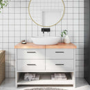 bordplade til badeværelse 120x60x(2-6) cm massivt træ lysebrun