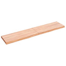 bordplade til badeværelse 140x30x(2-4) cm massivt træ lysebrun