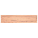 bordplade til badeværelse 140x30x(2-4) cm massivt træ lysebrun
