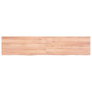 bordplade til badeværelse 140x30x(2-4) cm massivt træ lysebrun