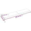 bordplade til badeværelse 140x30x(2-4) cm massivt træ lysebrun
