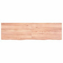bordplade til badeværelse 140x40x(2-4) cm massivt træ lysebrun