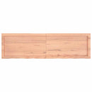 bordplade til badeværelse 140x40x(2-4) cm massivt træ lysebrun