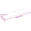 bordplade til badeværelse 140x40x(2-4) cm massivt træ lysebrun