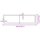 bordplade til badeværelse 140x40x(2-4) cm massivt træ lysebrun