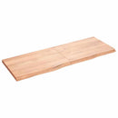 bordplade til badeværelse 140x50x(2-4) cm massivt træ lysebrun