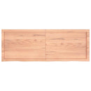 bordplade til badeværelse 140x50x(2-4) cm massivt træ lysebrun