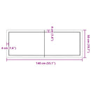 bordplade til badeværelse 140x50x(2-4) cm massivt træ lysebrun