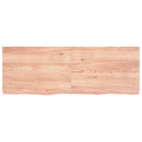 bordplade til badeværelse 140x50x(2-6) cm massivt træ lysebrun