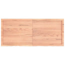 bordplade til badeværelse 140x60x(2-4) cm massivt træ lysebrun