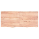 bordplade til badeværelse 140x60x(2-4) cm massivt træ lysebrun