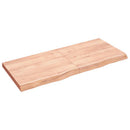 bordplade til badeværelse 140x60x(2-6) cm massivt træ lysebrun