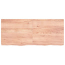 bordplade til badeværelse 140x60x(2-6) cm massivt træ lysebrun