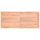 bordplade til badeværelse 140x60x(2-6) cm massivt træ lysebrun