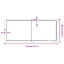 bordplade til badeværelse 140x60x(2-6) cm massivt træ lysebrun