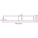 bordplade til badeværelse 160x30x(2-4) cm massivt træ lysebrun