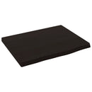 bordplade til badeværelse 40x30x2 cm massivt træ mørkebrun