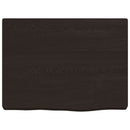 bordplade til badeværelse 40x30x(2-4) cm massivt træ mørkebrun