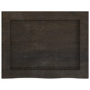 bordplade til badeværelse 40x30x(2-4) cm massivt træ mørkebrun