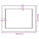 bordplade til badeværelse 40x30x(2-4) cm massivt træ mørkebrun