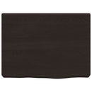 bordplade til badeværelse 40x30x(2-6) cm massivt træ mørkebrun