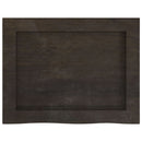 bordplade til badeværelse 40x30x(2-6) cm massivt træ mørkebrun