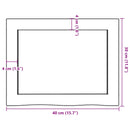 bordplade til badeværelse 40x30x(2-6) cm massivt træ mørkebrun